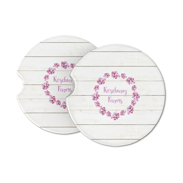 Custom Farm House Sandstone Car Coasters - Set of 2 (Personalized)