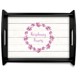 Farm House Black Wooden Tray - Large (Personalized)