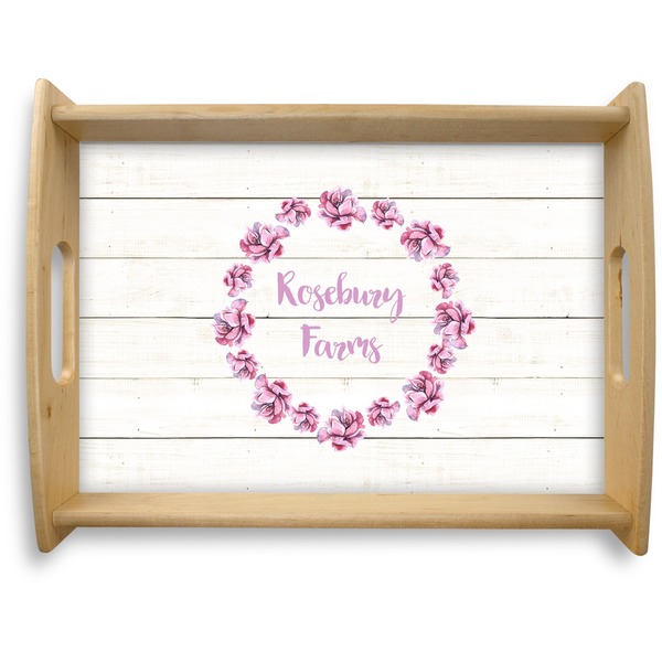 Custom Farm House Natural Wooden Tray - Large (Personalized)