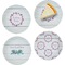 Farm House Set of 4 Glass Appetizer / Dessert Plate 8" (Personalized)