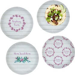 Farm House Set of 4 Glass Lunch / Dinner Plate 10" (Personalized)