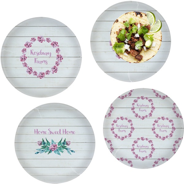 Custom Farm House Set of 4 Glass Lunch / Dinner Plate 10" (Personalized)