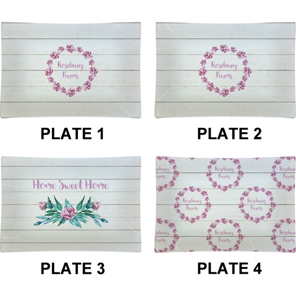 Farm House Set of Rectangular Appetizer / Dessert Plates (Approval)