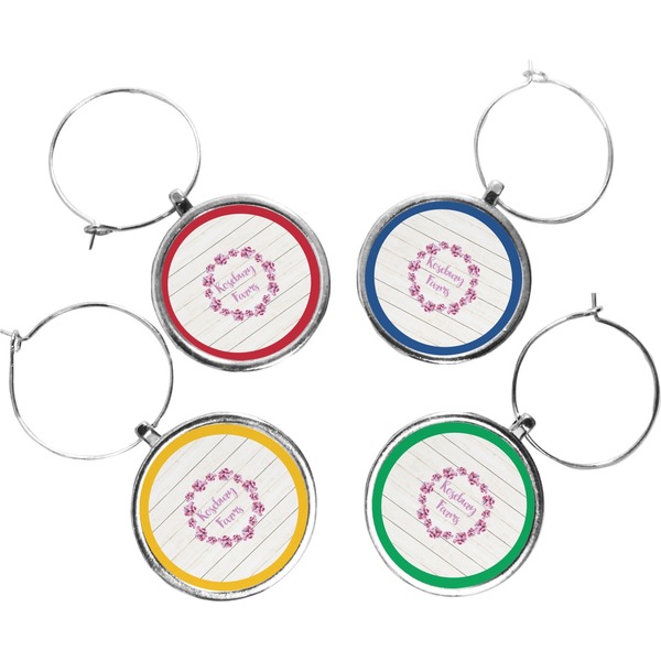 Custom Farm House Wine Charms (Set of 4) (Personalized)