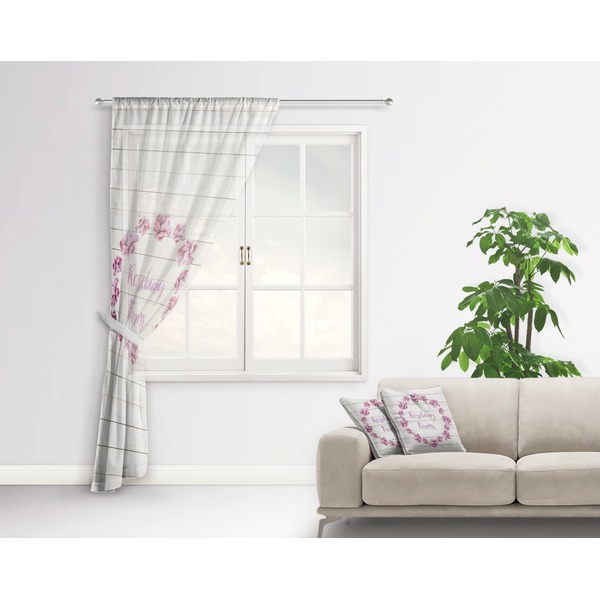 Farm House Sheer Curtain With Window and Rod - in Room Matching Pillow