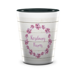 Farm House Ceramic Shot Glass - 1.5 oz - Two Tone - Set of 4 (Personalized)