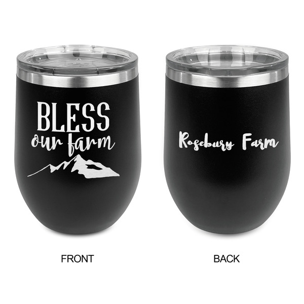 Farm House Stainless Wine Tumblers - Black - Double Sided - Approval