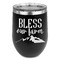 Farm House Stainless Wine Tumblers - Black - Single Sided - Front