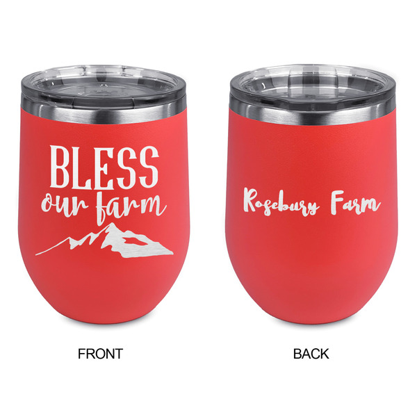 Farm House Stainless Wine Tumblers - Coral - Double Sided - Approval