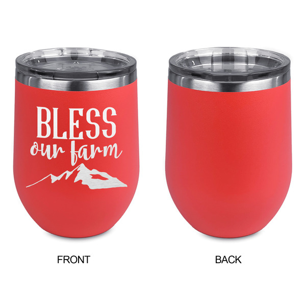 Farm House Stainless Wine Tumblers - Coral - Single Sided - Approval