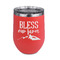 Farm House Stainless Wine Tumblers - Coral - Single Sided - Front