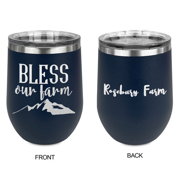 Farm House Stainless Wine Tumblers - Navy - Double Sided - Approval