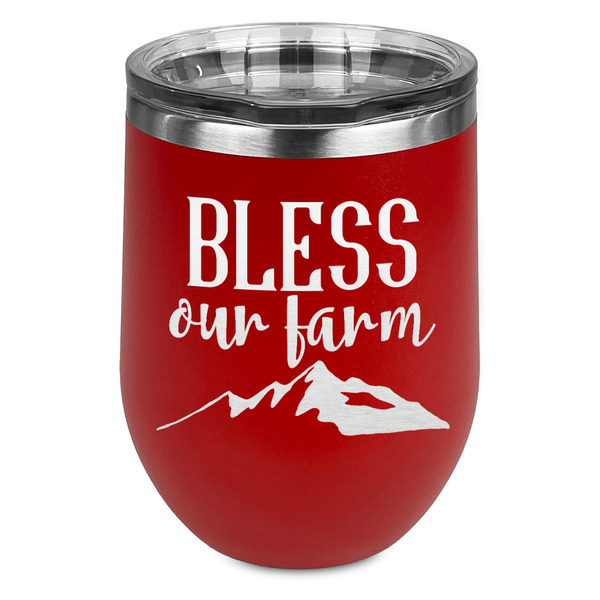 Custom Farm House Stemless Stainless Steel Wine Tumbler - Red - Double Sided (Personalized)