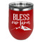 Farm House Stainless Wine Tumblers - Red - Double Sided - Front