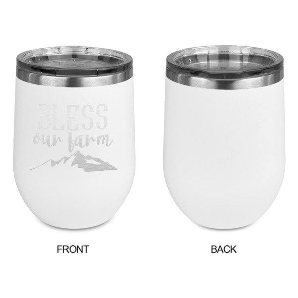 Farm House Stainless Wine Tumblers - White - Single Sided - Approval