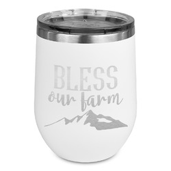 Farm House Stemless Stainless Steel Wine Tumbler - White - Single Sided