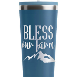 Farm House RTIC Everyday Tumbler with Straw - 28oz - Steel Blue - Double-Sided (Personalized)