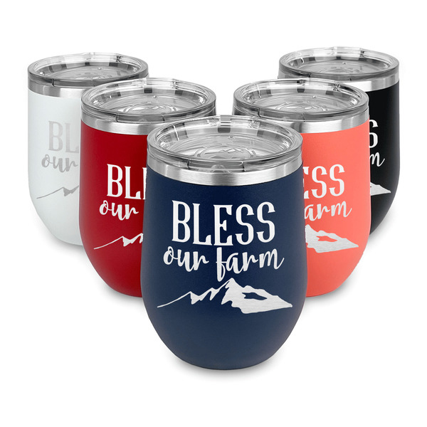 Farm House Steel Wine Tumblers Multiple Colors