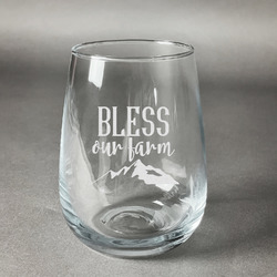 Farm House Stemless Wine Glass - Engraved