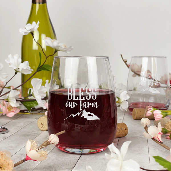 Farm House Stemless Wine Glass - In Context