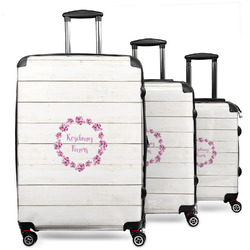 Farm House 3 Piece Luggage Set - 20" Carry On, 24" Medium Checked, 28" Large Checked (Personalized)