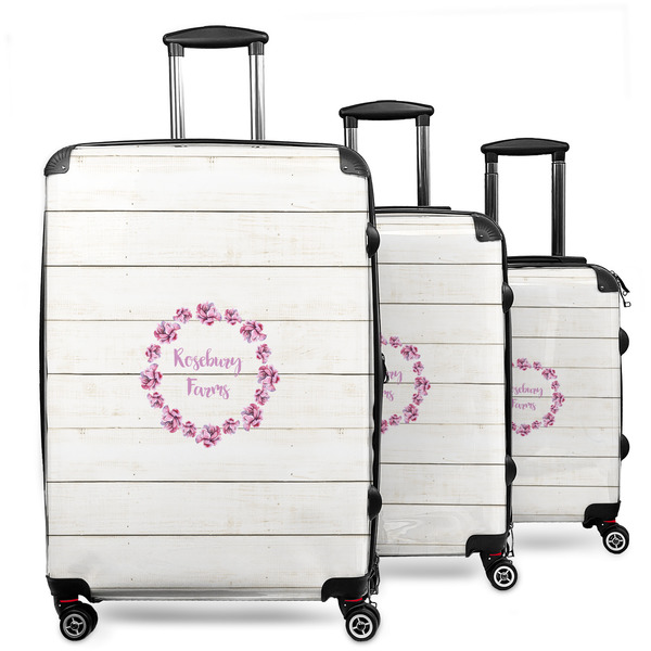 Custom Farm House 3 Piece Luggage Set - 20" Carry On, 24" Medium Checked, 28" Large Checked (Personalized)