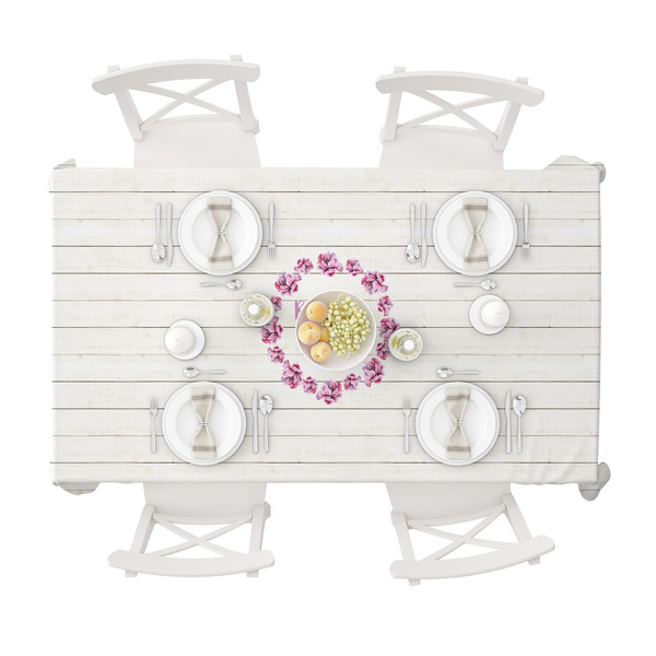 Farm House Tablecloths (58"x102") - TOP VIEW (with plates)