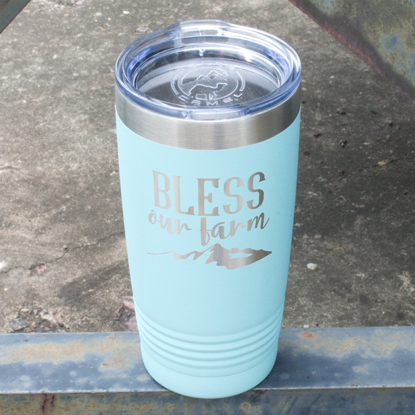 Farm House Teal Polar Camel Tumbler - 20oz - Angled