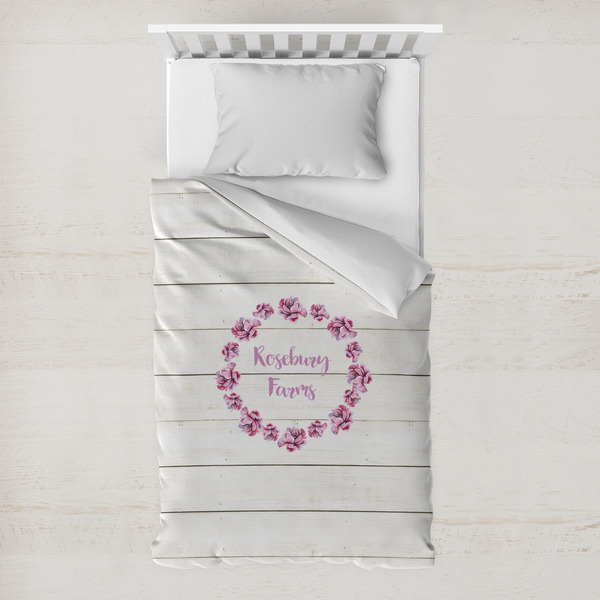 Custom Farm House Toddler Duvet Cover w/ Name or Text