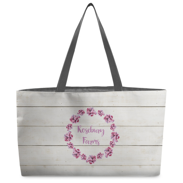 Custom Farm House Beach Totes Bag - w/ Black Handles (Personalized)