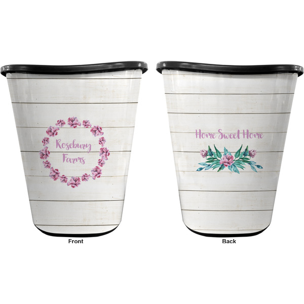 Farm House Trash Can Black - Front and Back - Apvl