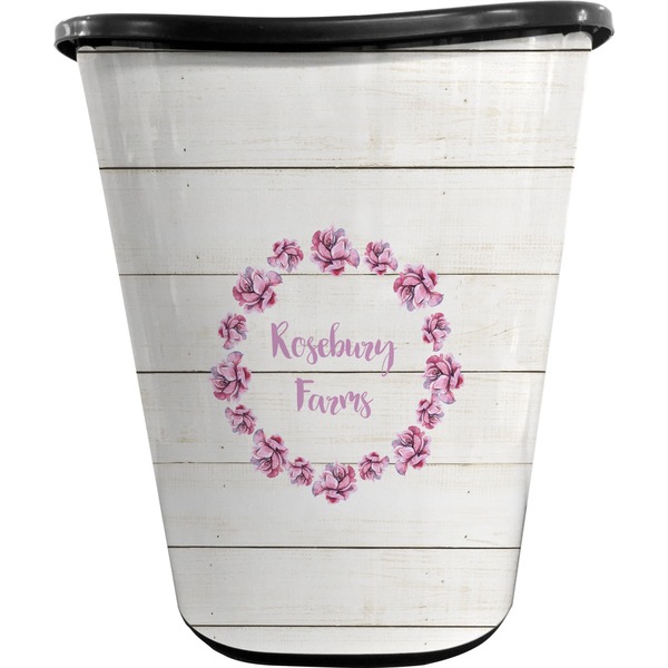 Custom Farm House Waste Basket - Double Sided (Black) (Personalized)