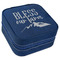 Farm House Travel Jewelry Boxes - Leather - Navy Blue - Angled View