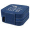 Farm House Travel Jewelry Boxes - Leather - Navy Blue - View from Rear