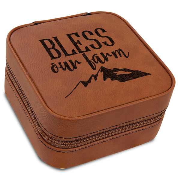 Custom Farm House Travel Jewelry Box - Leather