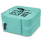 Farm House Travel Jewelry Boxes - Leather - Teal - View from Rear