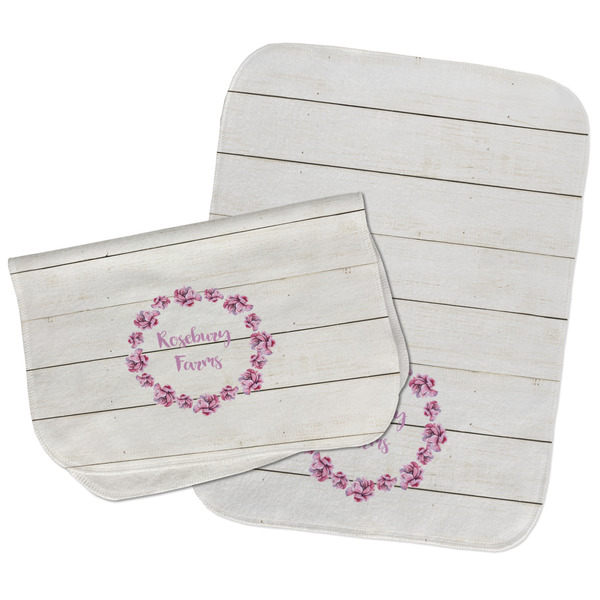 Farm House Two Rectangle Burp Cloths - Open & Folded