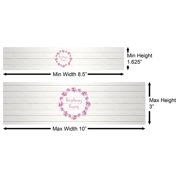 Farm House Water Bottle Labels w/ Dimensions