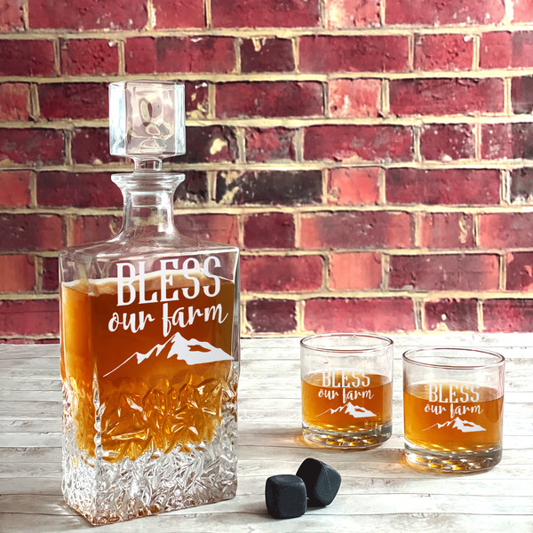 Farm House Whiskey Decanters - 26oz Rect - LIFESTYLE