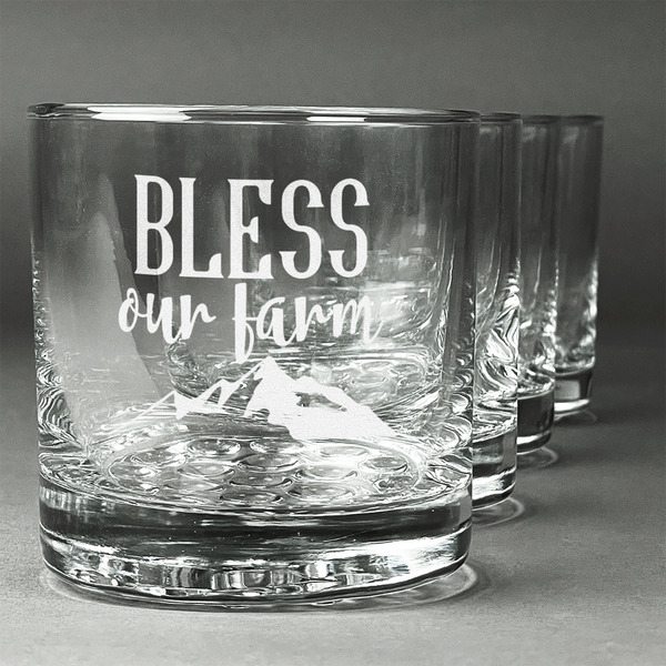 Custom Farm House Whiskey Glasses (Set of 4)