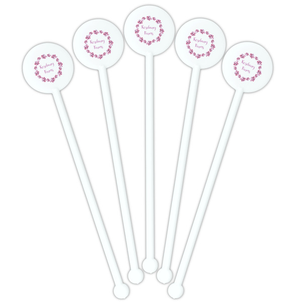 Farm House White Plastic 5.5" Stir Stick - Fan View