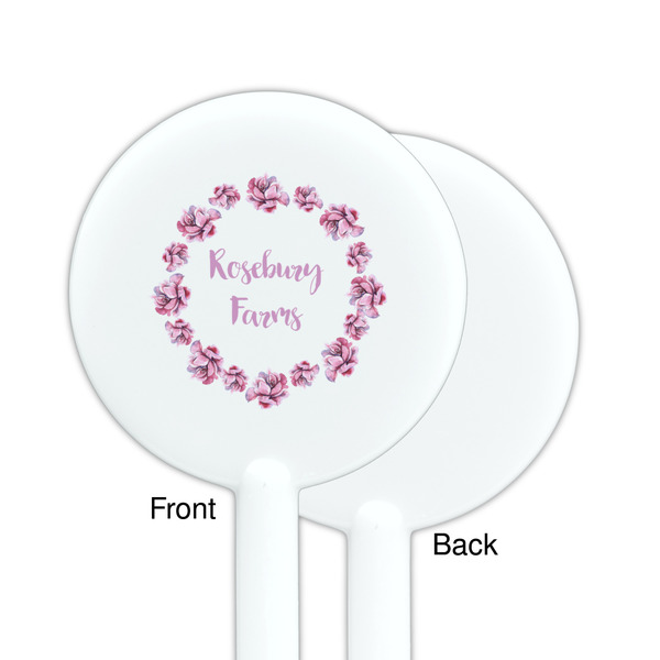 Farm House White Plastic 5.5" Stir Stick - Single Sided - Round - Front & Back