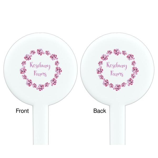 Farm House White Plastic 7" Stir Stick - Double Sided - Round - Front & Back