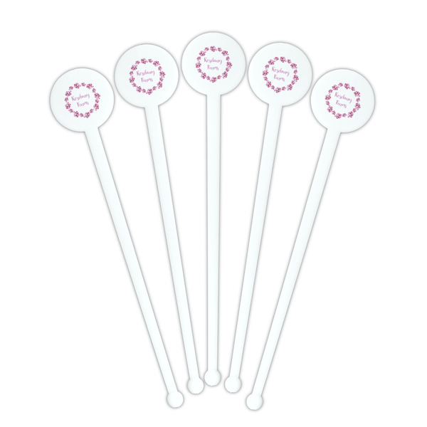 Farm House White Plastic 7" Stir Stick - Round - Fan View