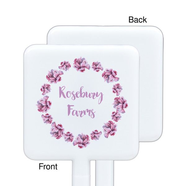 Farm House White Plastic Stir Stick - Single Sided - Square - Approval