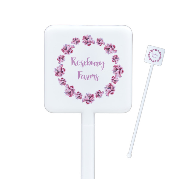 Custom Farm House Square Plastic Stir Sticks - Single Sided (Personalized)