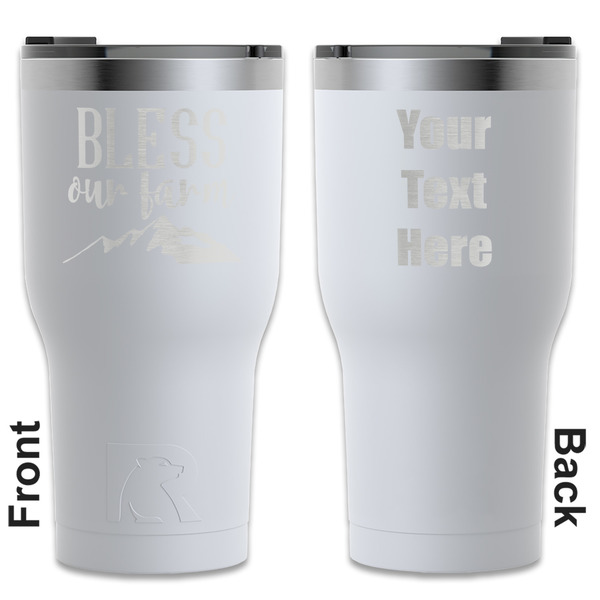 Custom Farm House RTIC Tumbler - White - Engraved Front & Back (Personalized)