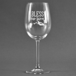 Farm House Wine Glass - Engraved