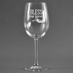 Farm House Wine Glass - Engraved