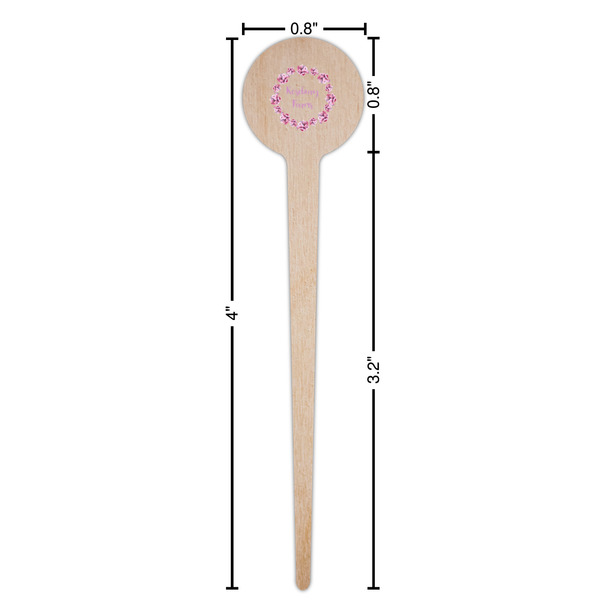 Farm House Wooden 4" Food Pick - Round - Dimensions